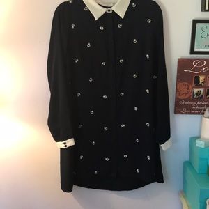 Moon & star button up tunic